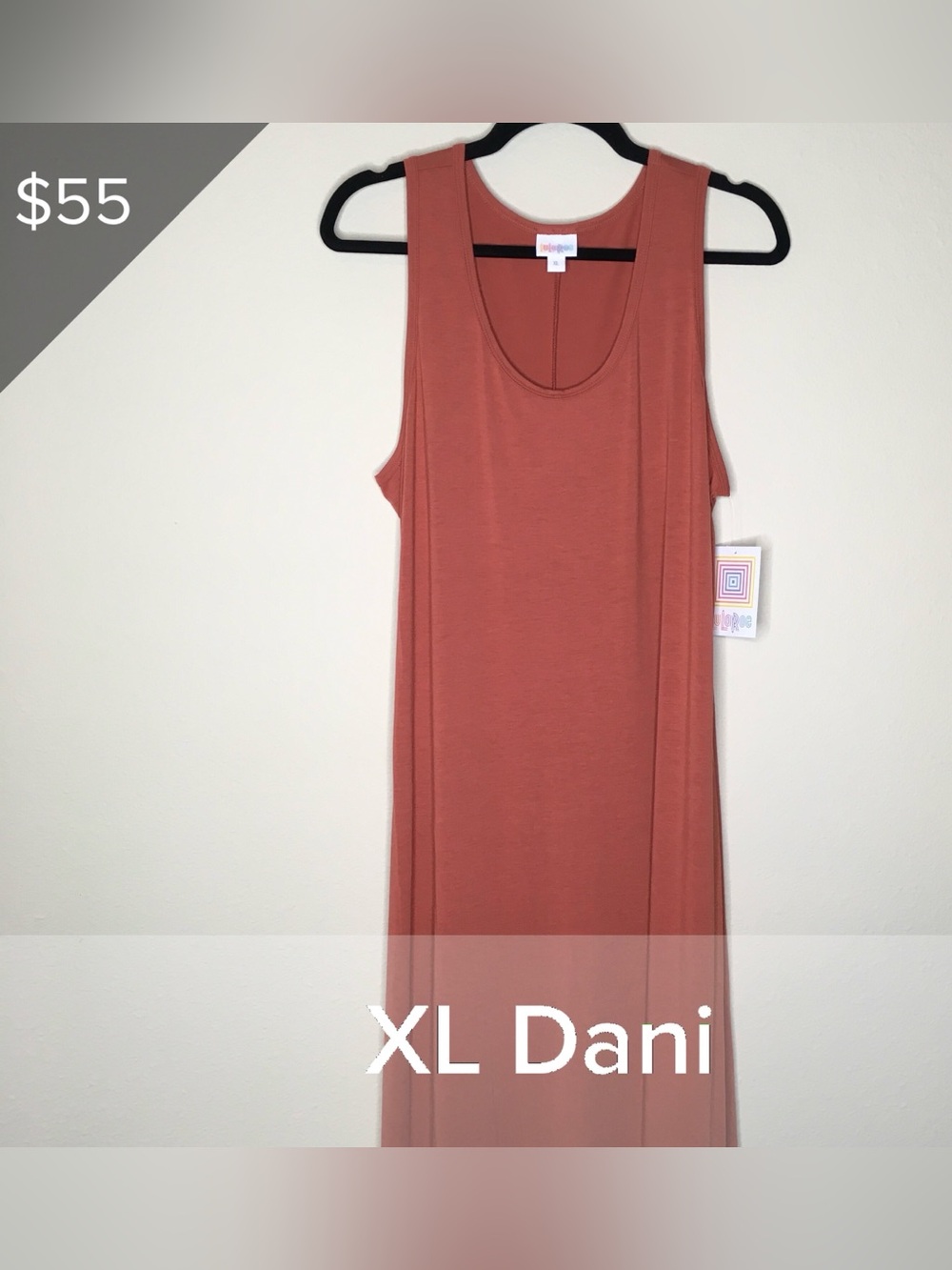 LuLaRoe Dani Maxi Dress in Rust XL